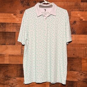 NEW NWOT AndersonOrd Men's Green White Golf Polo Large L